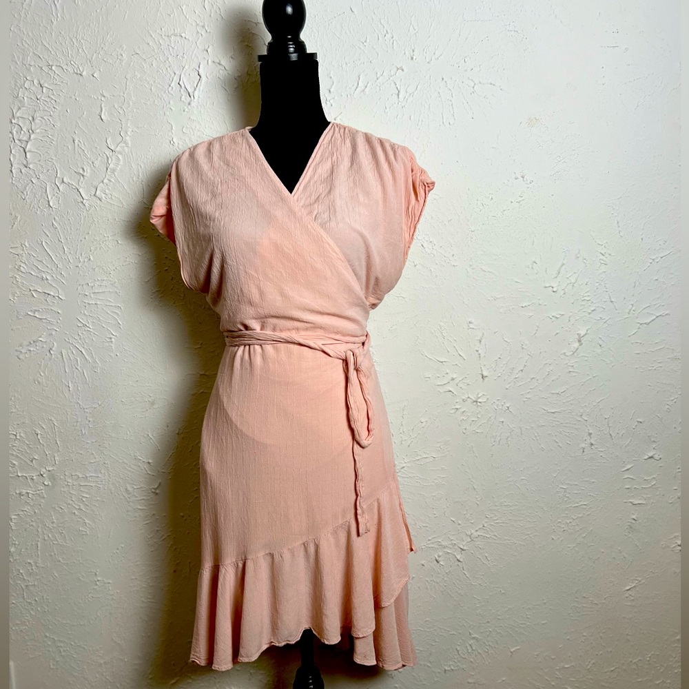 H&M pink wrap dress